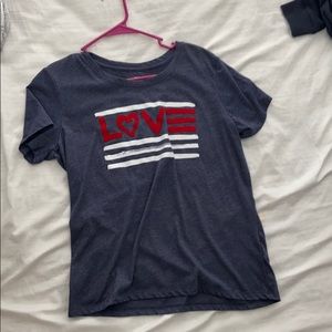 Cute girls navy blue LOVE shirt